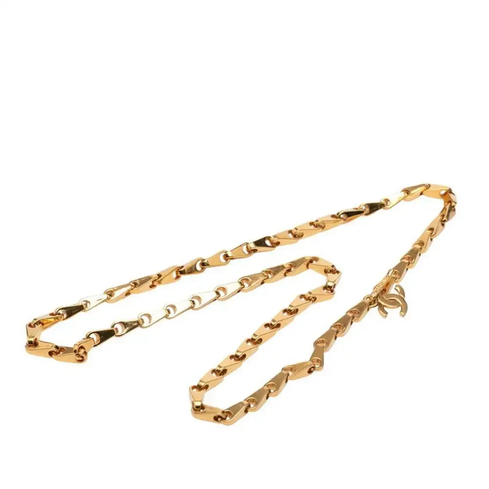 CHANEL Gold Logo Necklace
